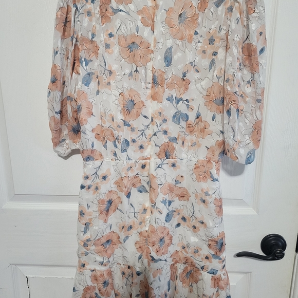 REBECCA TAYLOR Amelie Silk-Blend Floral Dress - Picture 7 of 8